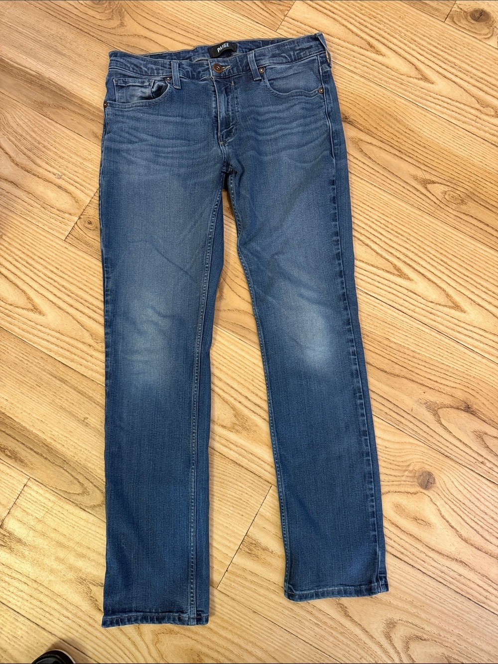 PAIGE Men's Slim Straight-Leg Federal Jeans in Medium Blue Wash Mens 30 - Picture 2 of 7